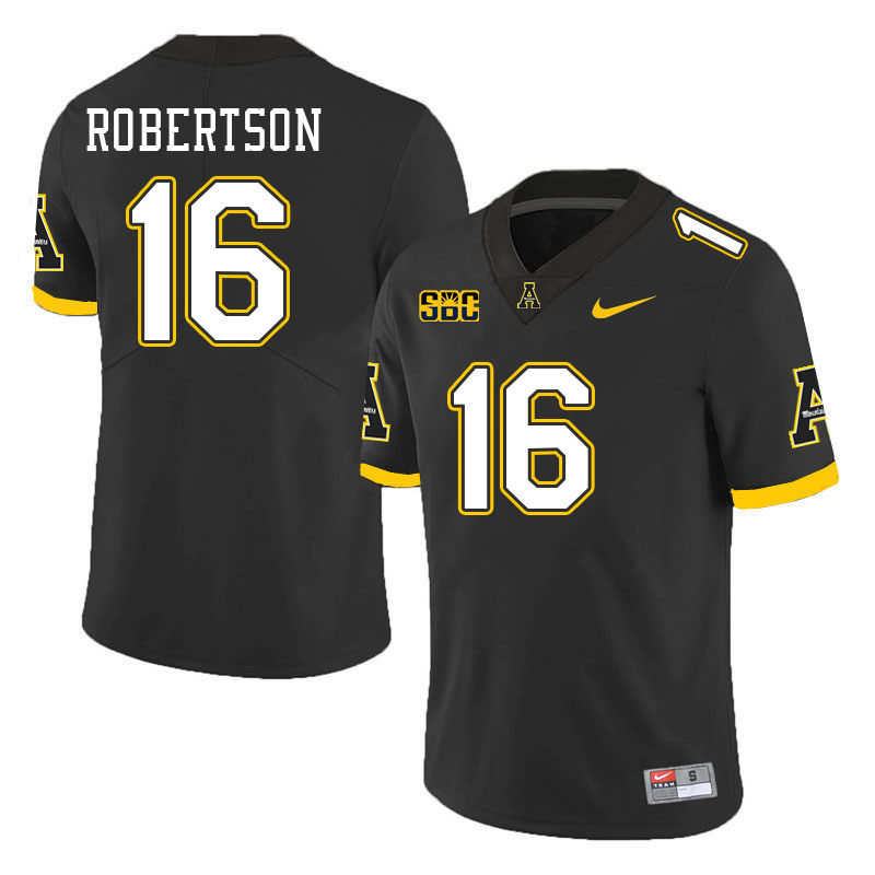 Men #16 Seth Robertson Appalachian State Mountaineers College Football Jerseys Stitched-Black